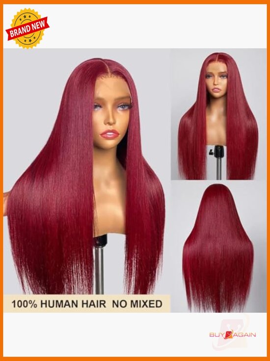 200% Density 13x6 HD Lace Front Wig Human Hair Straight Pre Plucked Glueless